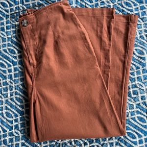 Terra Cotta Woven Ankle Trousers